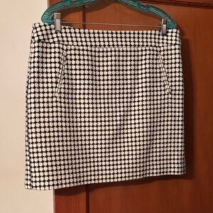 LOFT Black and White Dot Mini Skirt